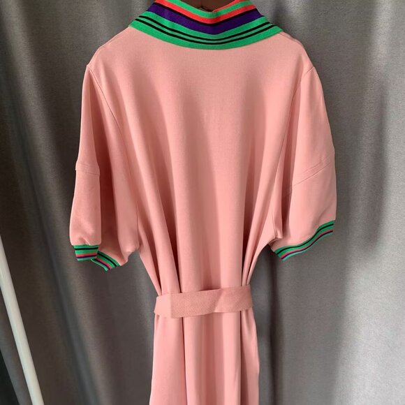 Vivienne Westwood Anglomania Pink Polo Dress with Striped Collar - Picture 4 of 9